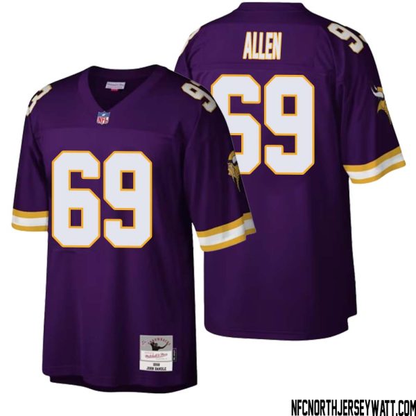 Jared Allen No 69 Men Mitchell & Ness Purple Minnesota Vikings Legacy Replica Jersey