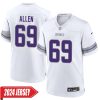 James Lynch No 92 Youth’S Minnesota Vikings White Alternate Custom Game 2024 Jersey