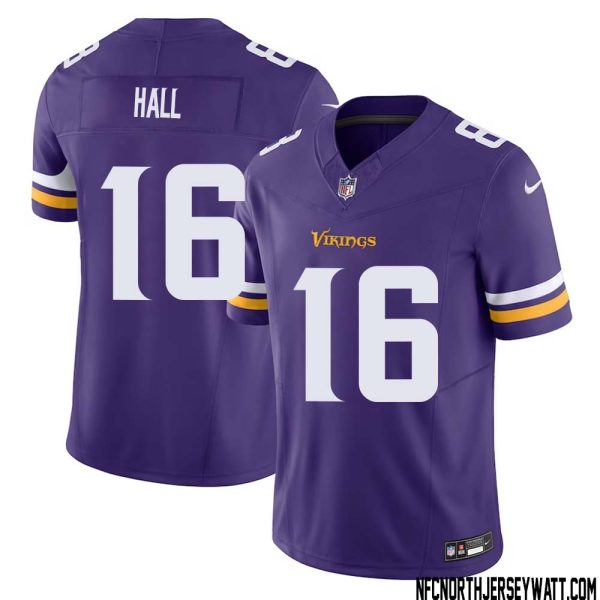 Jaren Hall No 16 Men Purple Minnesota Vikings Vapor F.U.S.E. Limited Jersey- Replica