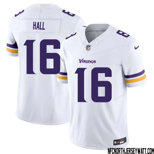 Jaren Hall No 16 Men White Minnesota Vikings Vapor F.U.S.E. Limited Jersey- Replica