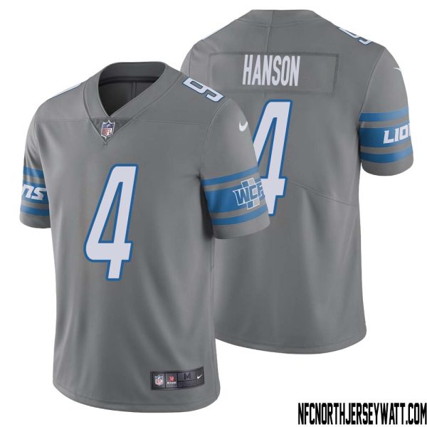 Jason Hanson No 4 Men Steel Detroit Lions Vapor Untouchable Color Rush Limited Player Jersey – Replica