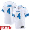 Jason Hanson No 4 Men’S Detroit Lions Home Game 2024 Jersey – Blue