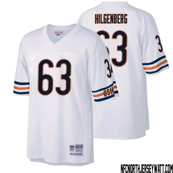 Jay Hilgenberg No 63 Men Mitchell & Ness White Chicago Bears Legacy Replica Jersey