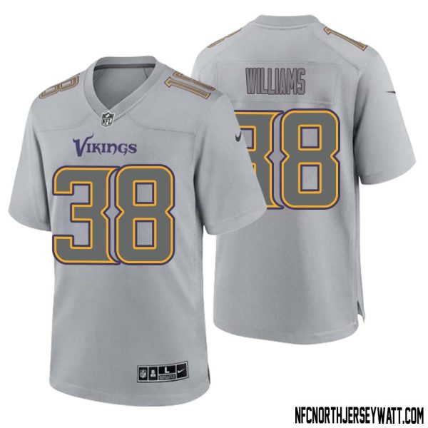 Jaylin Williams No 38 Men Gray Minnesota Vikings Atmosphere Fashion Game Jersey – Replica