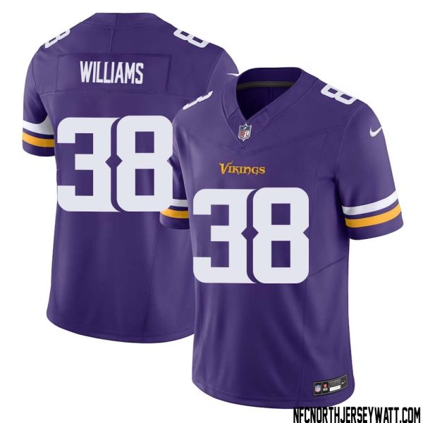 Jaylin Williams No 38 Men Purple Minnesota Vikings Vapor F.u.s.e. Limited Jersey- Replica