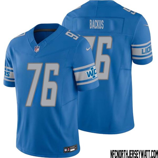 Jeff Backus No 76 Men Blue Detroit Lions Vapor F.u.s.e. Limited Jersey – Replica