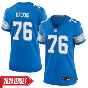 Jeff Backus No 76 Woman’s Detroit Lions Home Game 2024 Jersey – Blue