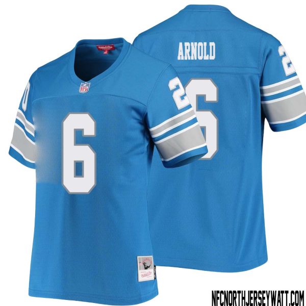 Jim Arnold No 6 Women Mitchell & Ness Blue Detroit Lions 1996 Legacy Replica Jersey