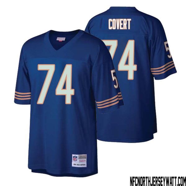 Jim Covert No 74 Men Mitchell & Ness Navy Chicago Bears Retired Player Legacy Replica Jersey