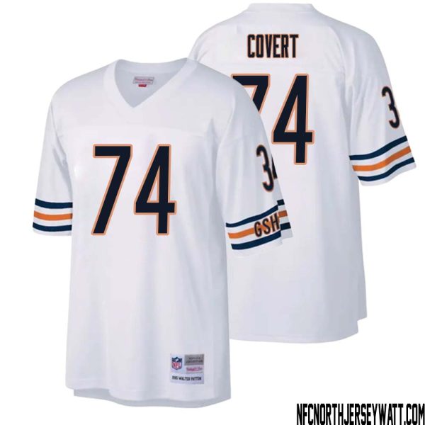Jim Covert No 74 Men Mitchell & Ness White Chicago Bears Legacy Replica Jersey