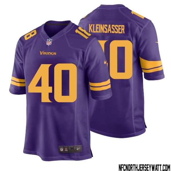 Jim Kleinsasser No 40 Men Purple Minnesota Vikings Alternate Game Jersey – Replica