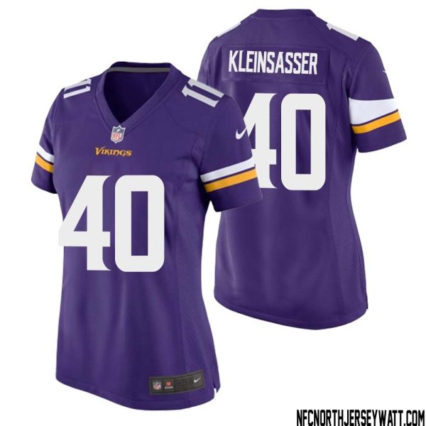 Jim Kleinsasser No 40 Minnesota Vikings Game Jersey Court Purple for Womens – Replica