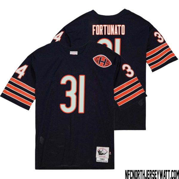 Joe Fortunato No 31 Men Mitchell & Ness Navy Chicago Bears 2004 Authentic Throwback Retired Player Jersey – Replica