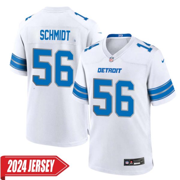 Joe Schmidt No 56 Men’S Detroit Lions Away Game 2024 Jersey – White