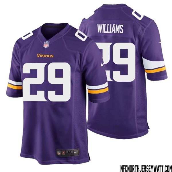 Joejuan Williams No 29 Minnesota Vikings Game Jersey Court Purple For Mens – Replica