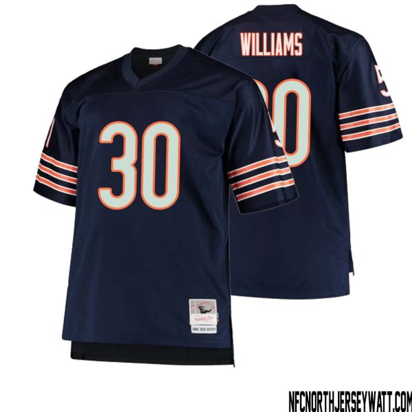 Joejuan Williams No 30 Men Mitchell & Ness Navy Chicago Bears Big & Tall 1966 Retired Player Replica Jersey