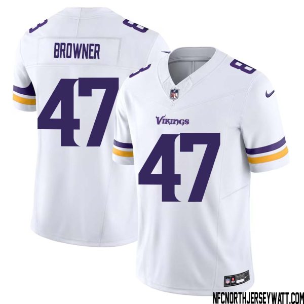 Joey Browner No 47 Men White Minnesota Vikings Vapor F.u.s.e. Limited Jersey- Replica