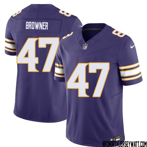 Joey Browner No 47 Mens Purple Minnesota Vikings Vapor F.u.s.e. Limited Jersey- Replica