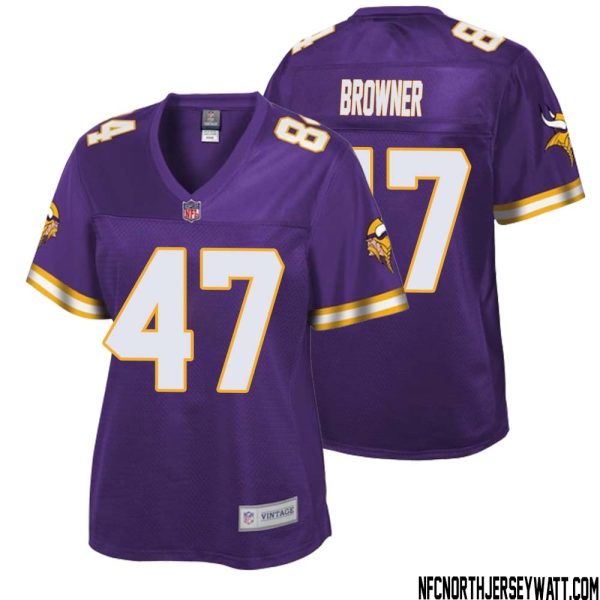 Joey Browner No 47 Women Nfl Pro Line Purple Minnesota Vikings Retired Player Replica Jersey