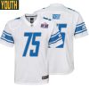 John Gordy No 75 Youths Custom Gray Detroit Lions Alternate Super Bowl Lviii Game Jersey