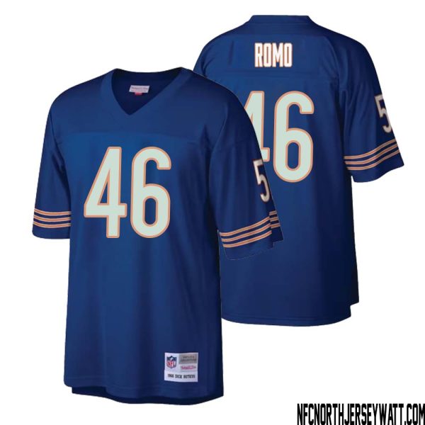 John Parker Romo No 46 Men Mitchell & Ness Navy Chicago Bears Retired Player Legacy Replica Jersey