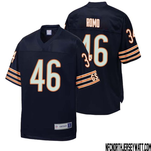 John Parker Romo No 46 Men Nfl Pro Line Navy Chicago Bears Retired Player Replica Jersey