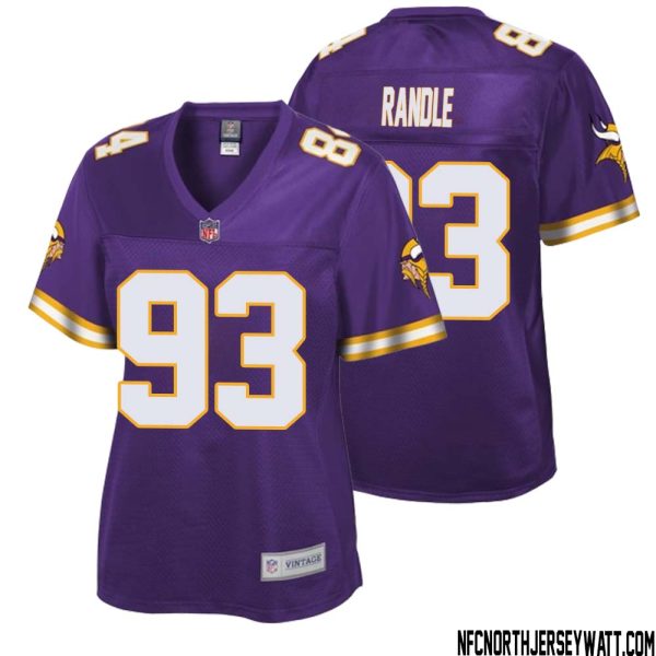 John Randle No 93 Women Nfl Pro Line Purple Minnesota Vikings Retired Player Replica Jersey