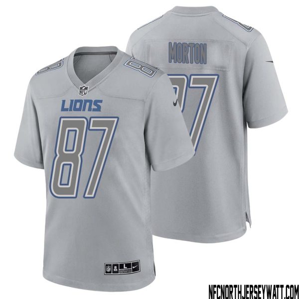 Johnnie Morton No 87 Men Gray Detroit Lions Atmosphere Fashion Game Jersey – Replica