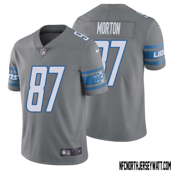 Johnnie Morton No 87 Men Steel Detroit Lions Vapor Untouchable Color Rush Limited Player Jersey – Replica