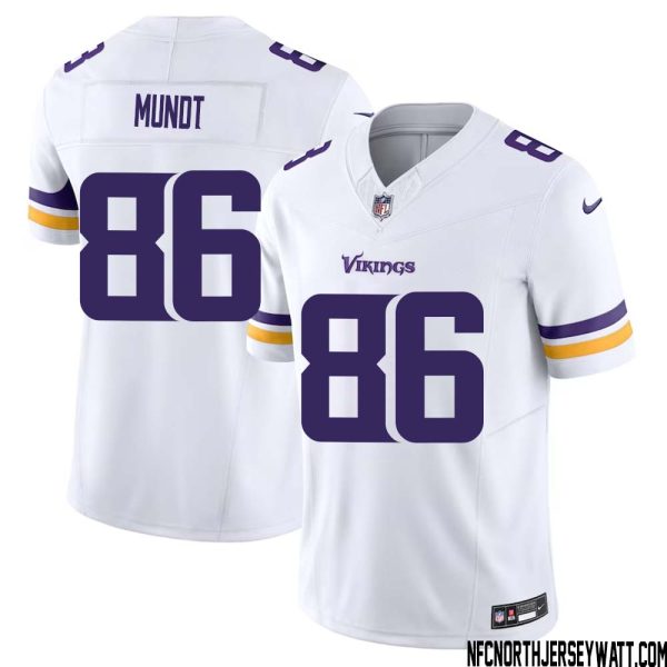Johnny Mundt No 86 Men White Minnesota Vikings Vapor F.u.s.e. Limited Jersey- Replica