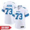 Jonah Jackson No 73 Men’S Detroit Lions Home Game 2024 Jersey – Blue