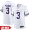 Jonathan Bullard No 90 Youth’S Minnesota Vikings White Alternate Custom Game 2024 Jersey