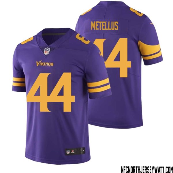 Josh Metellus No 44 Men Purple Minnesota Vikings Color Rush Vapor Untouchable Limited Jersey- Replica