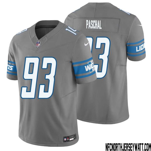 Josh Paschal No 93 Men Detroit Lions Vapor F.u.s.e. Limited Jersey Silver – Replica