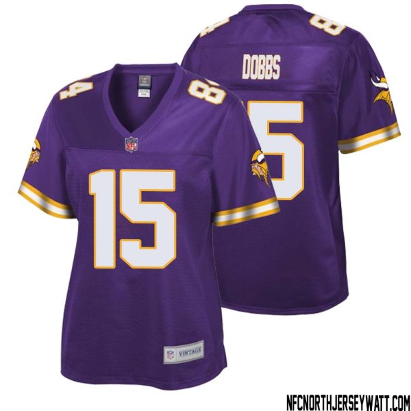 Joshua Dobbs No 15 Women Nfl Pro Line Purple Minnesota Vikings Retired Player Replica Jersey