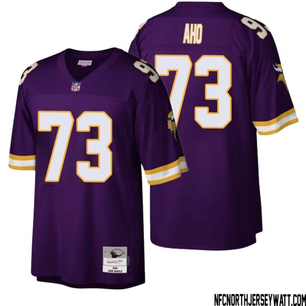 Junior Aho No 73 Men Mitchell & Ness Purple Minnesota Vikings Legacy Replica Jersey