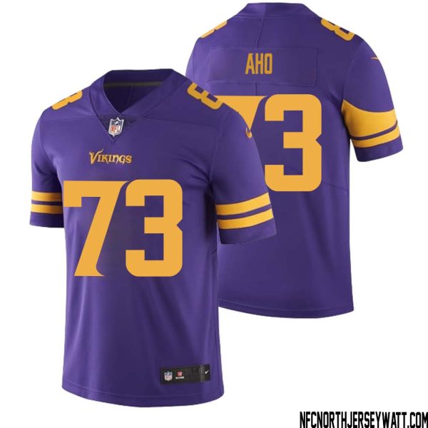Junior Aho No 73 Men Purple Minnesota Vikings Color Rush Vapor Untouchable Limited Jersey- Replica