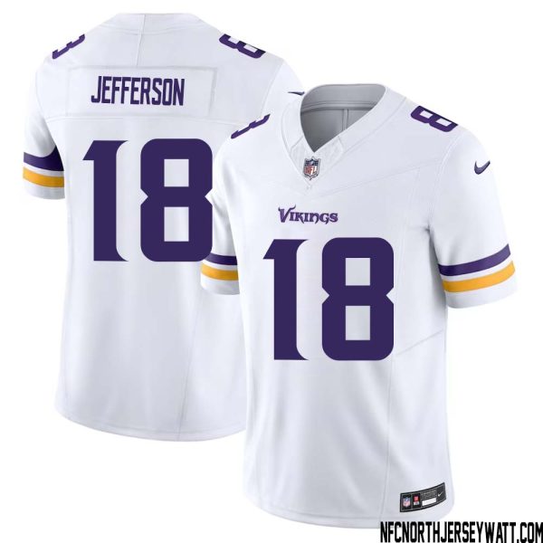 Justin Jefferson No 18 Men White Minnesota Vikings Vapor F.u.s.e. Limited Jersey- Replica