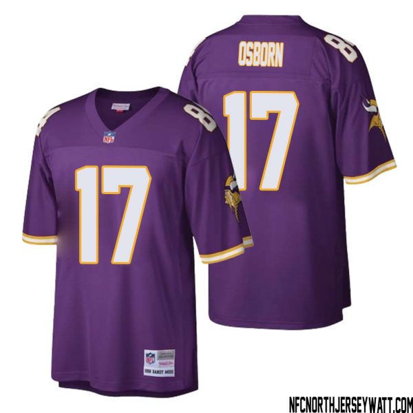 K.j. Osborn No 17 Men Mitchell & Ness Purple Minnesota Vikings Retired Player Legacy Replica Jersey