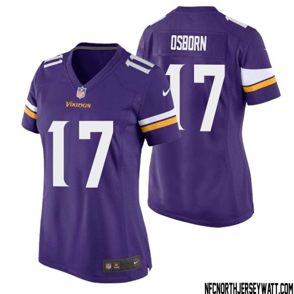 K.J. Osborn No 17 Minnesota Vikings Game Jersey Court Purple for Womens – Replica