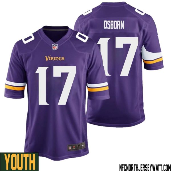 K.j. Osborn No 17 Minnesota Vikings Game Jersey Court Purple For Youth – Replica