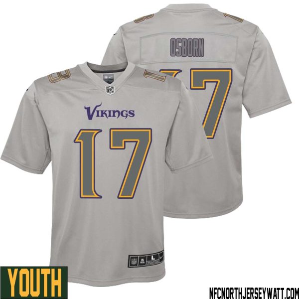 K.j. Osborn No 17 Youth Gray Minnesota Vikings Atmosphere Fashion Game Jersey – Replica