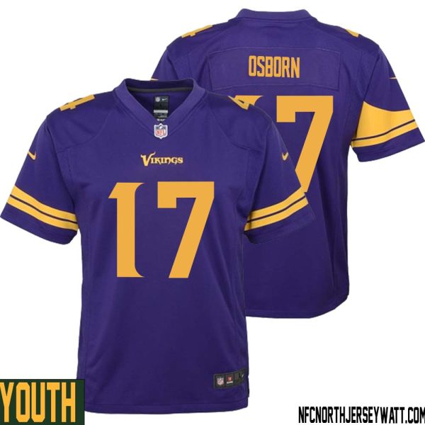 K.j. Osborn No 17 Youth Purple Minnesota Vikings Alternate Game Jersey – Replica