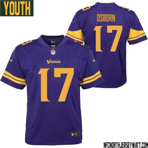 K.j. Osborn No 17 Youth Purple Minnesota Vikings Color Rush Vapor Untouchable Limited Jersey- Replica