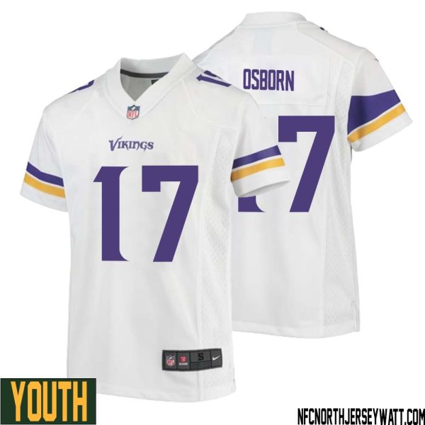 K.j. Osborn No 17 Youth White Minnesota Vikings Game Player Away Jersey – Replica