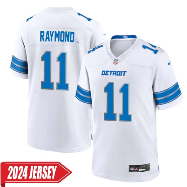 Kalif Raymond No 11 Men’S Detroit Lions Away Game 2024 Jersey – White