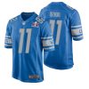 Kalif Raymond No 11 Mens Custom Gray Detroit Lions Alternate Super Bowl Lviii Game Jersey