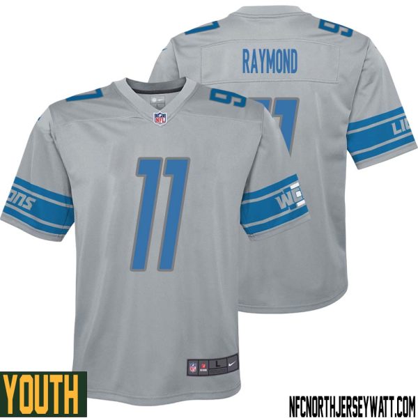 Kalif Raymond No 11 Youth Steel Detroit Lions Vapor Untouchable Color Rush Limited Player Jersey – Replica