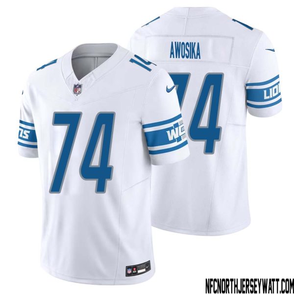 Kayode Awosika No 74 Men White Detroit Lions Vapor F.u.s.e. Limited Jersey – Replica