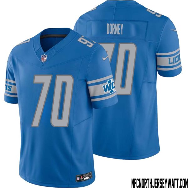 Keith Dorney No 70 Men Blue Detroit Lions Vapor F.u.s.e. Limited Jersey – Replica